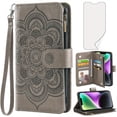 thumbnail image 3 of Premium Leather Credit Card Holder Phone Case for Apple iPhone 6/7/8/SE/X/XR/XS/11/12/13/14 Pro Max 5G/7Plus/8Plus/SE2016/SE2022/Promax+ 2nd/3rd, 3 of 5