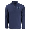 thumbnail image 2 of Men's-Cutter & Buck  Navy Sporting Kansas City Hunts Point Eco Textured Fleece Recycled Quarter-Snap Pullover Top, 2 of 3