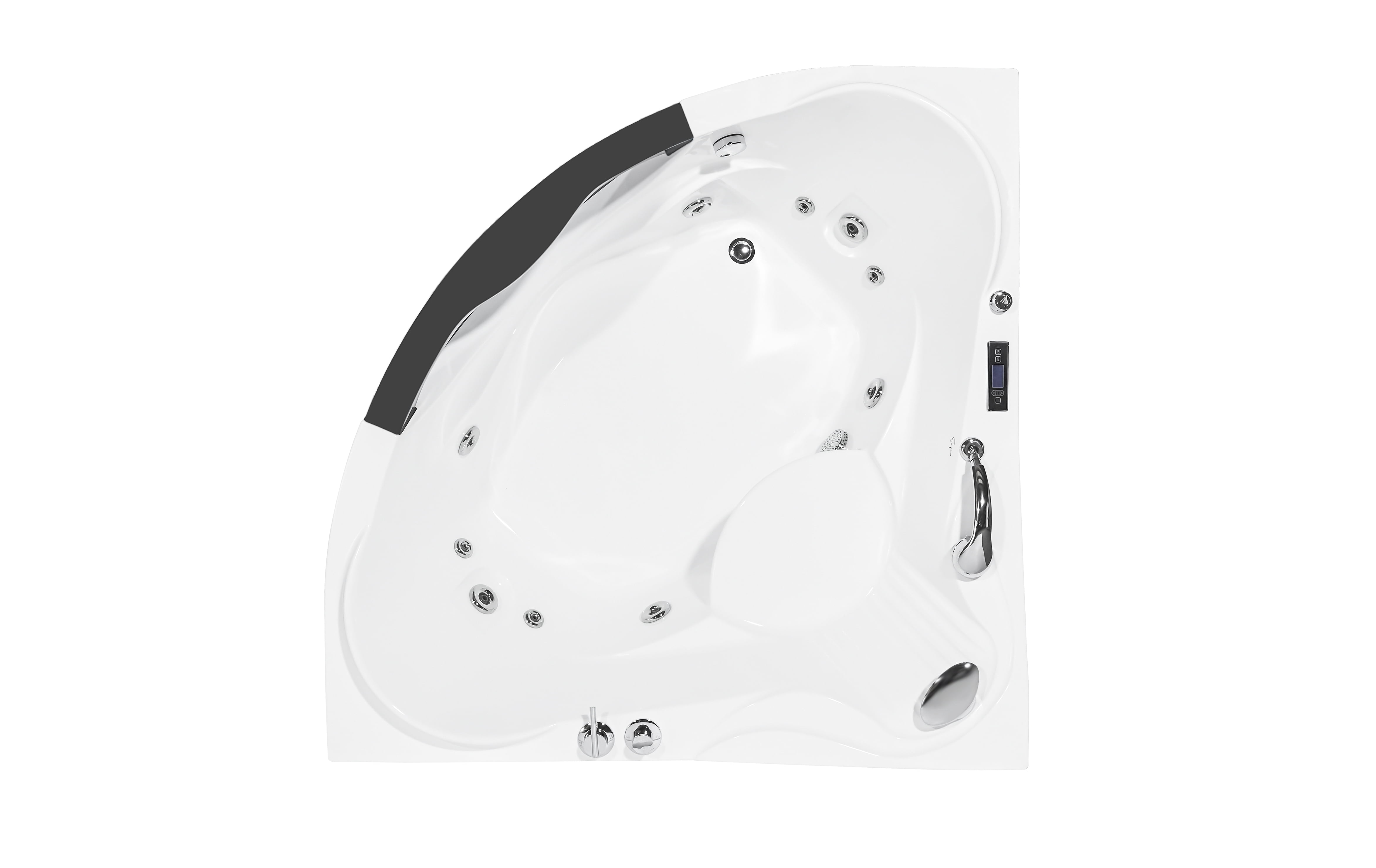 Empava 59" Luxury 2 Person Hydromassage Corner SPA Tub Freestanding Massage Bathtub EMPV-JT319
