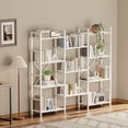 thumbnail image 2 of Amadwell 4 Tier Industrial Bookcase, Large Shelf Bookshelf, 11 Units Storage for Living Room, White, 2 of 9