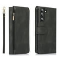 thumbnail image 1 of SaniMore Samsung Galaxy S23 Case (6.1" 2023) with Zipper Wallet & Wrist Strap & Magnetic Closure Card Slots Kickstand Slim Full-around Protective Business Cover for Samsung Galaxy S23, Black, 1 of 14