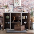 thumbnail image 4 of Bowery Hill Industrial Wood Wine Rack Buffet in Distressed Walnut, 4 of 6