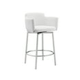 thumbnail image 6 of Casabianca Furniture Suzzie Counter 180 Swivel Arm Bar Stool in White PU-Leather, 6 of 7