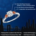 thumbnail image 2 of Gem Stone King 10K White Gold Lab Grown Diamond and Orange Sapphire 3-Stone Ring for Women | 1.06 Cttw | Round 6MM | Gemstone April Birthstone | Size 7, 2 of 6
