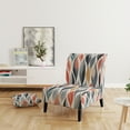 thumbnail image 2 of Designart « Rétro Foliage Dream I » Fauteuil d'Appoint Capitonné à Tombé Multicolore - Fauteuil Moderne pour Salon, 2 of 7