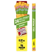 Slim Jim Giant Smoked Meat Sticks, Vlasic Dill Pickle Flavor, 6g Protein Per Stick, 0.97 oz. (24-ct)