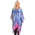 thumbnail image 5 of Sakkas Alvita Women's V Neck Beach Dress Top Caftan Cover up with Rhinestones - WT39-Turq - One Size Regular, 5 of 5
