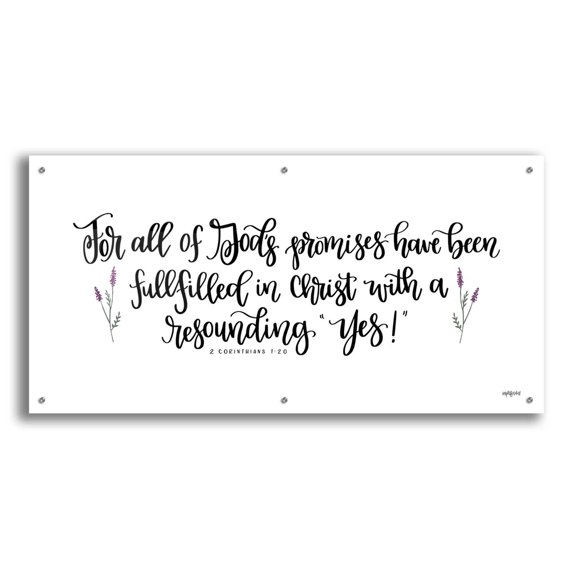 Epic Art 'God'S Promises' by Imperfect Dust, Acrylic Glass Wall Art, 48"x24"