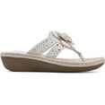 thumbnail image 3 of Cliffs by White Mountain Womens Cynthia Faux Leather Thong Wedge Sandals, 3 of 7