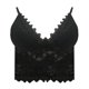 thumbnail image 1 of Bralette de encaje bordado de malla transpirable para mujer, sujetador inalámbrico acolchado con copa triangular elegante para fiesta, 1 of 8