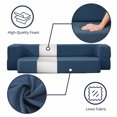 thumbnail image 6 of ijuicy Twin Size Foldable Sleeper Sofa Bed with Linen Upholstered, Convertible Sofa with 3 Ottomans, Fold Out Futon Sofa Bed with Memory Foam Mattress, Twin Size Floor Couch, Blue, 6 of 7