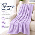 thumbnail image 2 of Continental Bedding Soft Lightweight Plush Microfleece Blanket for Couch, Sofa & Bed, Cozy Warm All-Season Throw, Lavender 50x70, 2 of 7