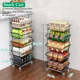 thumbnail image 5 of 5 Tier Fruit Basket for Kitchen, Stackable Bins Wire Rack with Wheels, Fruit and Vegetable Storage Basket Pantry Food Snack Organizer Shelf, Kitchen Storage Cart for Onion and Potato, Produce, 5 of 9