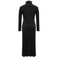 thumbnail image 7 of SMihono Women Long Sleeve Maxi Sweater Dress 2025 Fall Winter Casual Turtle Neck Ribbed Knit Bodycon Going Out Dresses Black S, 7 of 7