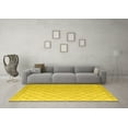 thumbnail image 3 of Ahgly Company Machine Washable Indoor Round Solid Yellow Modern Area Rugs, 8' Round, 3 of 4