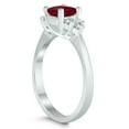 thumbnail image 2 of SZUL Women's Princess Cut 5X5MM Ruby and Diamond Duchess Ring in 10K White Gold, 2 of 4