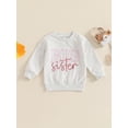 thumbnail image 3 of RUINIXCW Toddler Baby Girl Sweatshirts Big Sister Matching Outfit Little Girl Kids Letter Long Sleeve Crewneck Pullovers Spring Fall Winter Shirt Top, 3 of 8