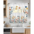 thumbnail image 2 of Spring Floral Swag Valance and Tier Curtains 36'' Length Set, Watercolor Elegant Summer Botanical Light Filtering Kitchen Curtains, Tier Curtain Valances for Bathroom/Living Room/Bedroom/Café, 2 of 6
