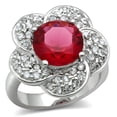 thumbnail image 1 of Women Rhodium Brass Ring with Synthetic in Siam - Size 6, 1 of 1