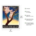 thumbnail image 2 of Australia - Koala Bears - Vintage Travel Poster by Eileen Mayo c.1956 - Master Art Print (Unframed) 9in x 12in, 2 of 4