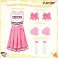 thumbnail image 6 of SUOSDEY Girls Cheerleader Costume Outfit Set,Kids Sleeveless Cheerleading Uniform for Party Birthday Halloween, 6 of 7