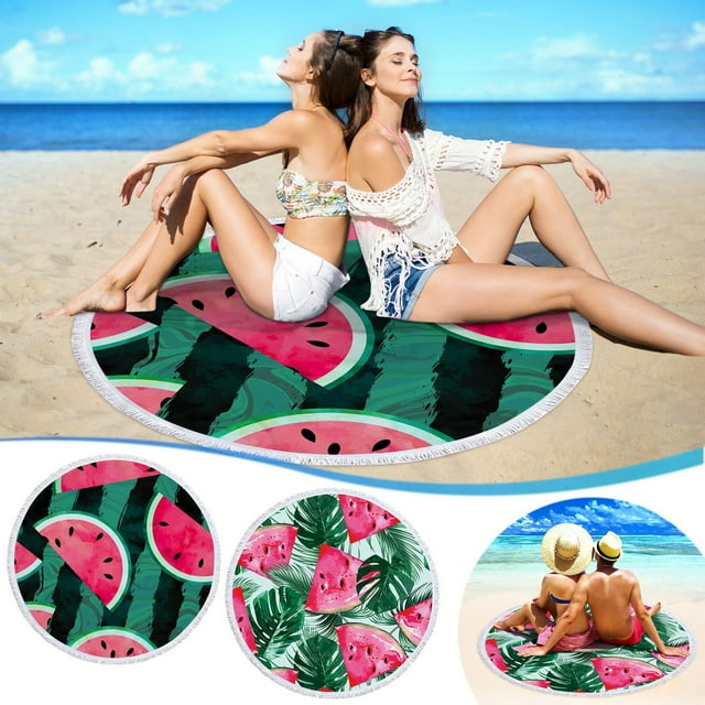 Jusqu'à 60 % de Réduction, Serviette de Plage Ronde en Microfibre, Serviette Légère à Séchage Rapide, Couverture de Plage Anti-Sable, Serviette Multi-Usage pour Voyage, Piscine, 70x40 Pouces, pour Randonnée, Camping, Sports / 100 % Polyester