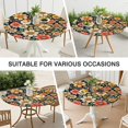 thumbnail image 7 of Pioneer Flower Floral Print Pattern Round Fitted Tablecloth with Elastic Edge,Dining Table Cover Waterproof,Outdoor Round Tablecloth for Camping,Dining,Indoor and Outdoor, 7 of 7