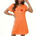 thumbnail image 2 of WREESH Womens Nightgown Basic Plus Size Short Sleepshirts for Comfortable Sleepwear and Loungewear Orange, 2 of 4