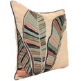 thumbnail image 6 of Jordan Manufacturing 24" x 24" Multicolor Palm Leaves Square Reversible Decorative Throw Pillow with Welt, 6 of 7