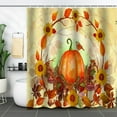 thumbnail image 4 of Fmbmuo Fall Shower Curtains for Bathroom Nylon,Spandex Orange Hookless Decorations， Traditional Floral Shower Curtain 1Pcs, 4 of 6
