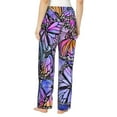 thumbnail image 3 of Naloa Watercolor Butterflies Print Women’s Ultra-Soft Comfy Pajama Lounge Pants with Pockets & Drawstring, 3 of 8