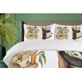 thumbnail image 4 of Ambesonne Animal Duvet Cover Set, Koala Panda Watercolor, 2-Calking, Beige Black, 4 of 7