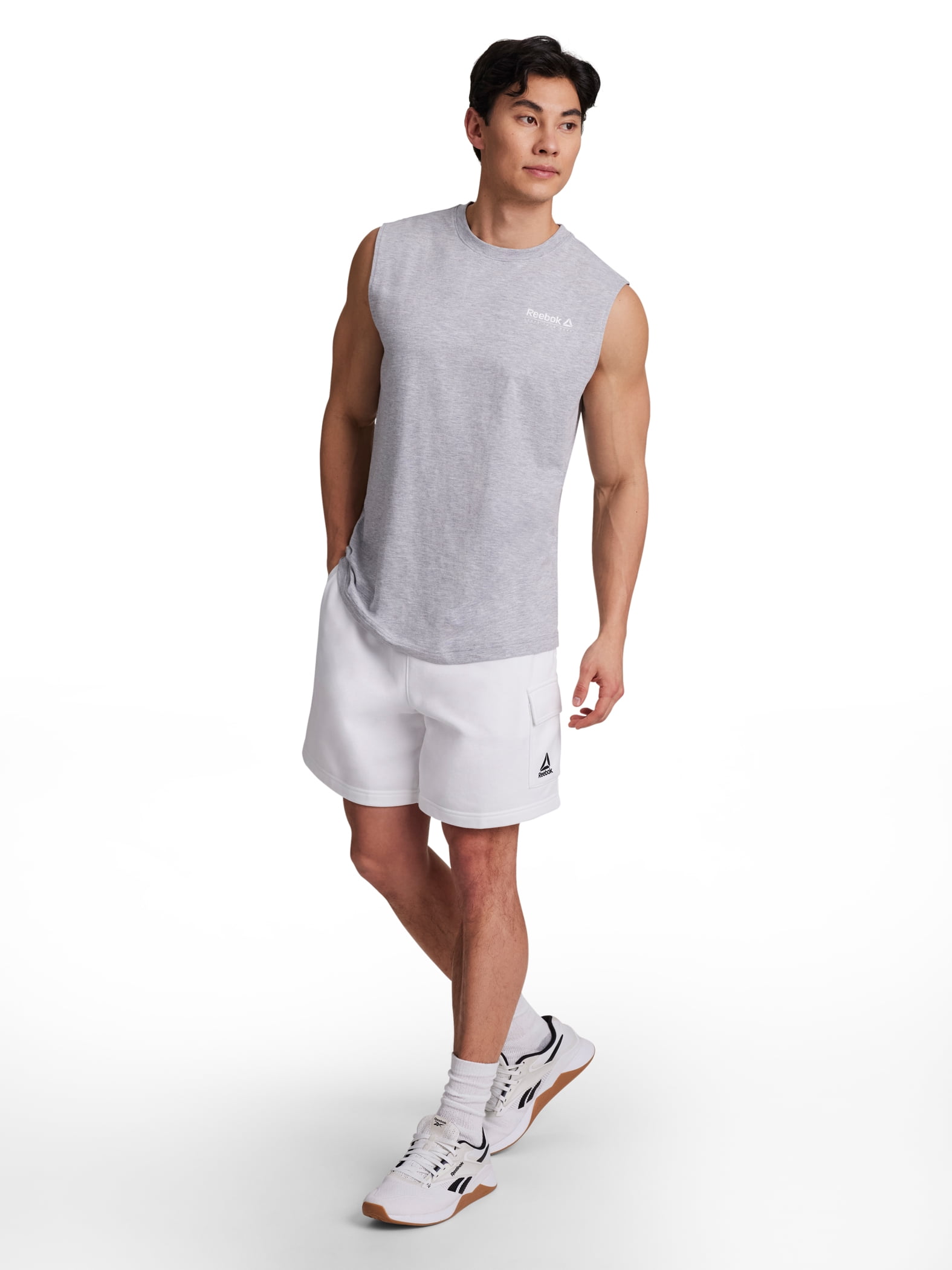 Reebok Men's and Big Men's League Knit Cargo Short, 7" inseam, Sizes XS-5XL