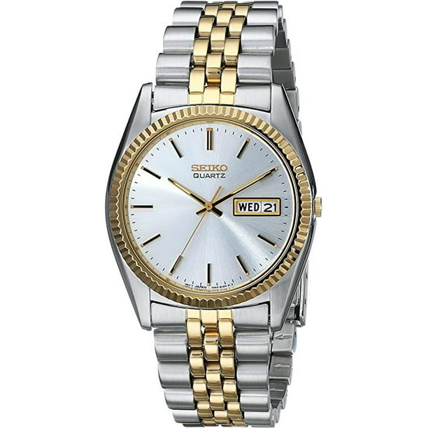 Seiko Men's Day/Date Dress Watch - Stainless and Gold Tone 
