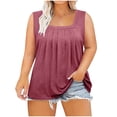 thumbnail image 2 of Quinlirra Womens Tops Clearance Under $5 Plus Size Tops for Women Sexy Blouse Solid Casual Loose Summer Short Sleeve Blouse, 2 of 5