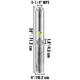 thumbnail image 4 of KFFKFF Deep Well Submersible Pump with 28GPM Flow, 167 ft Head, 33 ft Electric Cord, 0.5HP 230V/60Hz Stainless Steel, 4 of 9