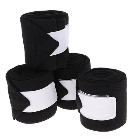 TTETTZ Horse Grooming Care Set Of 4 Fleece Leg Wraps Equestrian Equip Supplies – Black TTETTZ Horse Grooming Care Set Of 4 Fleece Leg Wraps Equestrian Equip Supplies – Black