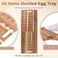 thumbnail image 5 of 2-in-1 Easter love wood devil egg tray with handle, 31.5x12-inch large long deli board foldable wooden board for serving food trays Easter brunch & party decoration, 60 egg slots, 5 of 5