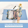 thumbnail image 5 of Dailycode 2 Pack Pencil Pouch for 3 Ring Binder Smooth Zipper Folders with Pockets Clear Window Pencil Case, Big Turtle on Desert, 5 of 6