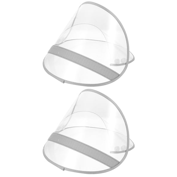 KALLORY  2 Pcs Rainproof Hat Accessories Waterproof Clear Poncho Raincoat Miss