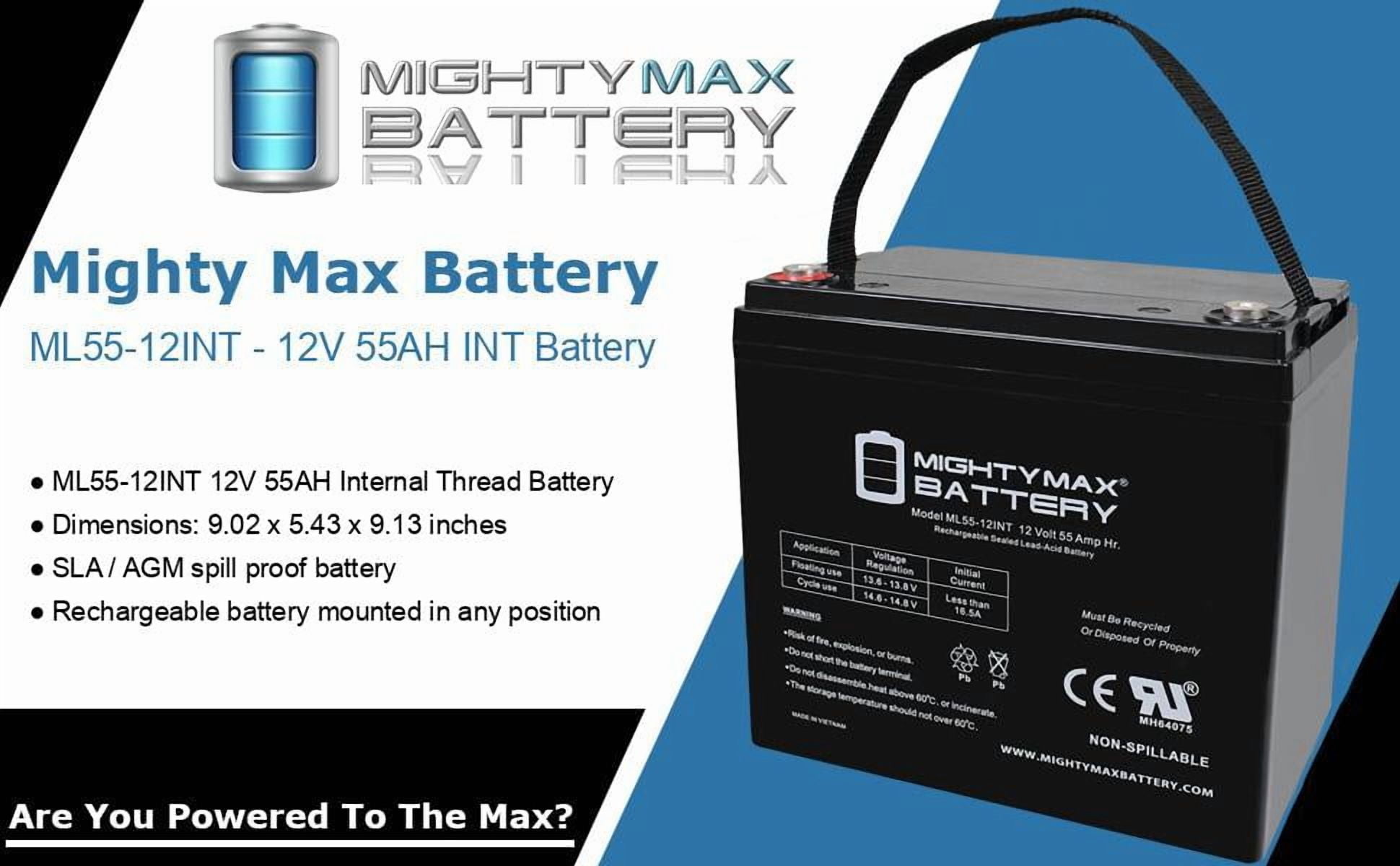 12V 55AH INT Battery Replaces AGM BCI Group 34/78 Car and Truck