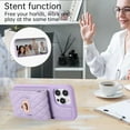 thumbnail image 4 of Dteck Wallet Crossbody Case for iPhone 14 Pro, Shockproof Leather Card Pocket Fashion Bag Case Heavy Duty Rubber Kickstand Cover with Shoulder Strap, Purple, 4 of 8