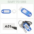 thumbnail image 4 of Uxcell Plastic Key Tags with Split Ring Label Window Identifiers ID Keychain Tag for Name Luggage Lake Blue, 4 of 6
