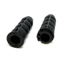 Powersports Handlebar Grips 1" (26mm) Non-slip Gel Rubber Hand Grips for all motorcycles Cruisers Choppers Street Harley - Billet Aluminum All Black Finish