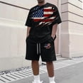 thumbnail image 4 of Summer 4th of July Patriotic 2 Piece Short Sets for Men, American Flag Print Loose Fit Crew Neck T-Shirt & Shorts Independence Day Beach Vacation Outfits, 4 of 4