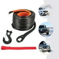 thumbnail image 5 of 3/8" x 92FT 25500LB Synthetic Winch Rope with Hook Car Tow Recovery Cable Truck SUV, 5 of 13