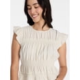 thumbnail image 5 of Time and Tru Women's Sleeveless Smocked Femme Top, Sizes XS-XXXL, 5 of 6