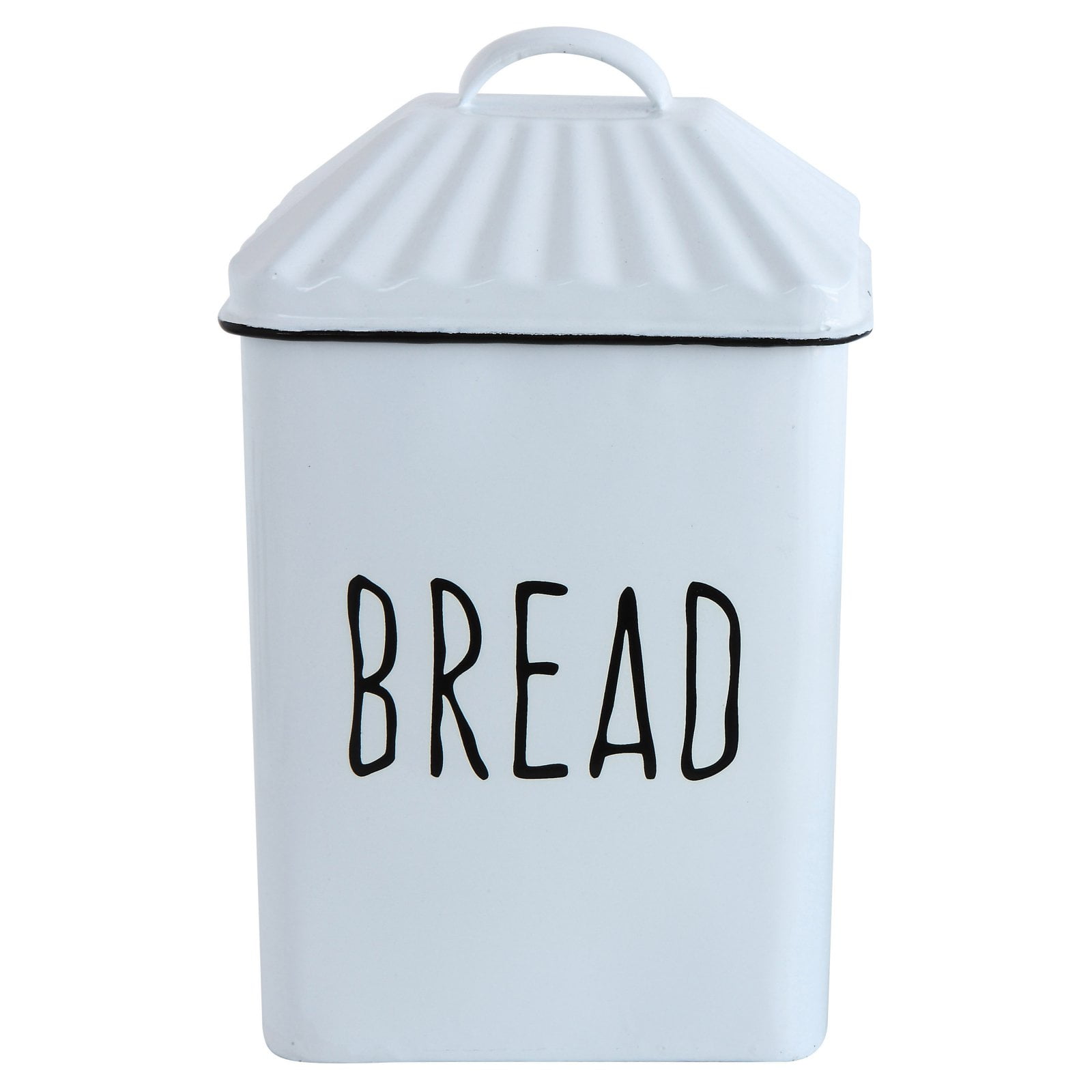 First of a Kind Distressed White Enamel "Bread" Box with Lid and