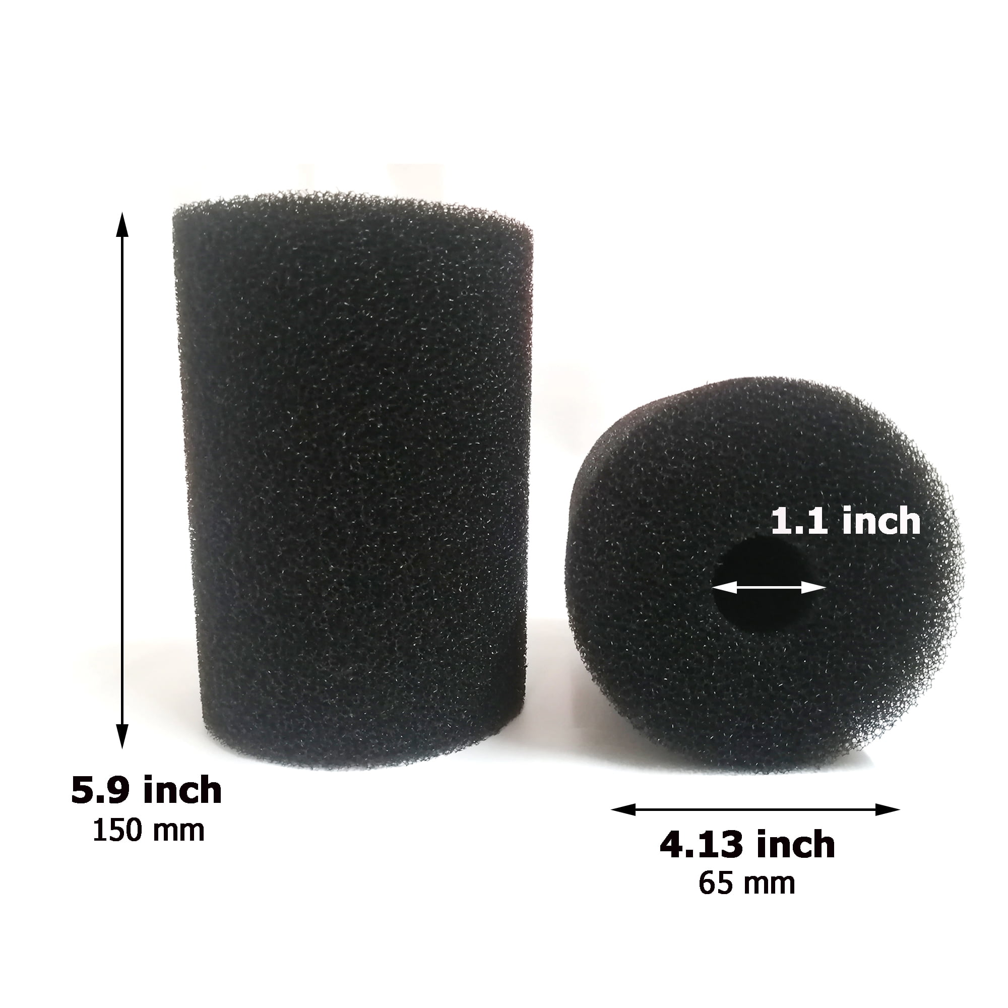 Qzbhct 2 X-Large Round Foam Filter 2 White Sponges for Aquaclear 110 Pre-Filter Aquarium, Freshwater, 4 Pack