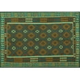 thumbnail image 1 of Ahgly Company Machine Washable Indoor Rectangle Oriental Turquoise Blue Traditional Area Rugs, 8' x 12', 1 of 4